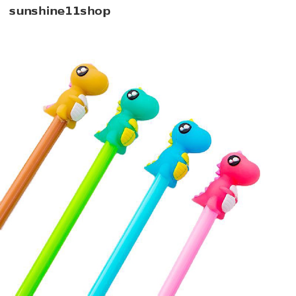 Sho 3 Pcs Kreatif Dinosaurus Gel Pena Lucu Alat Tulis Lucu Wrig Ink Pen Ballpoint Pena Netral Hadiah Promosi Alat Tulis Perlengkapan Sekolah N