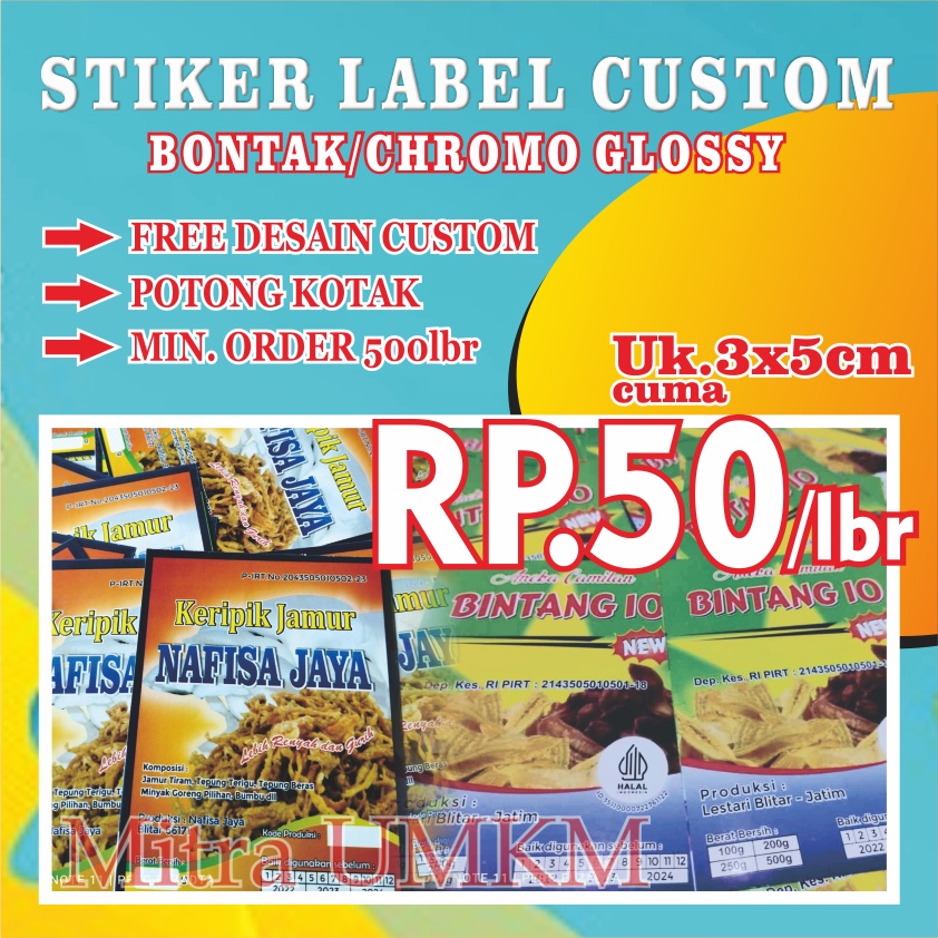

Sticker bontak/cetak label makanan/Label produk/Label Kemasan/sticker Custom