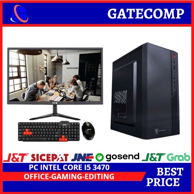 PC Gaming Lengkap Intel Core i5 3470 / Vga GT 710 2GB / DDR 8GB / SSD 120 GB  / LED 19 INCI