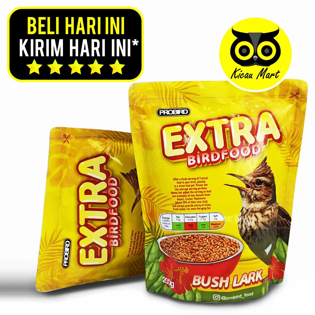 PAKAN EXTRA BIRD FOOD BRANJANGAN BUSH LARK PROBIRD PAKAN VOER PUR PELET MAKANAN HARIAN BURUNG EXBSL