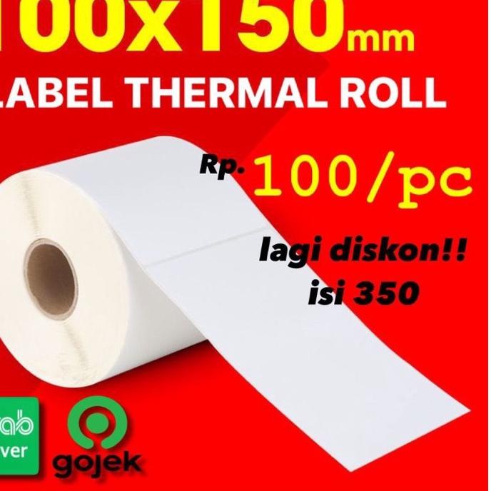 

HDR532 LABEL STICKER THERMAL 100 X 150 BARCODE 100x150 isi 350 UKURAN A6 ^^