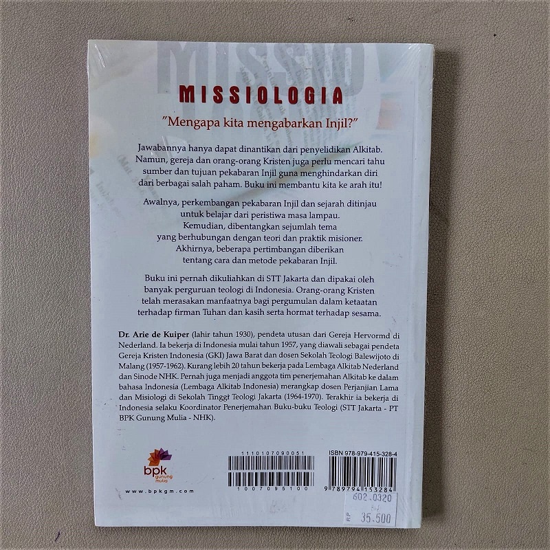 Missiologia Dr Arie De Kuiper BPK Gunung Mulia Toko Buku Rohani Kristen Semarang