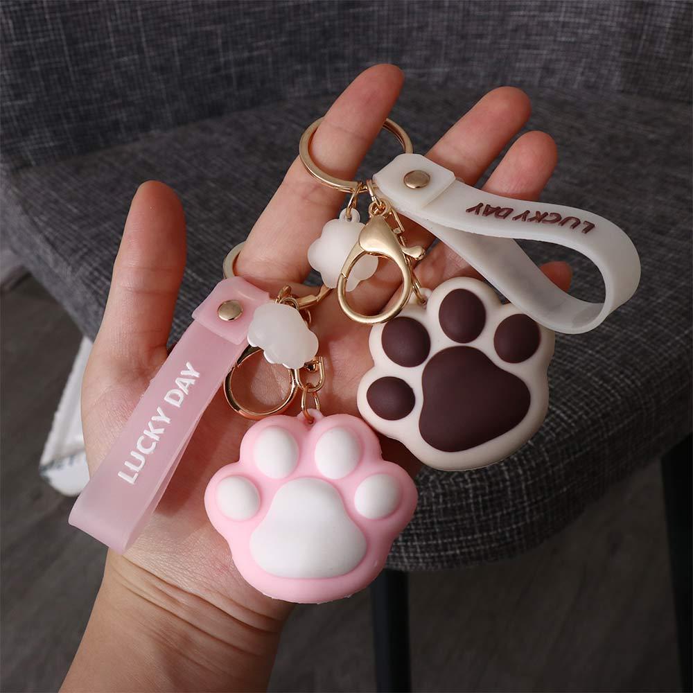 【 ELEGANT 】 Gantungan Kunci Kaki Kucing Aksesoris Mobil PVC Aksesoris Interior Tempat Kunci Ransel Liontin Handbag Decor