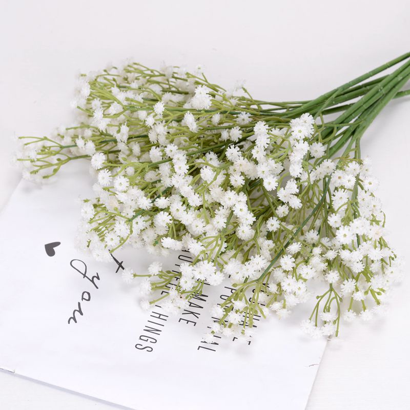 Hot Sale/[Unggulan] 1PC Putih Pink Biru Baby's Breath Sutra Plastik Gypsophila Artificial Flower Wedding Arrangement DIY Karangan Bunga Dekorasi Rumah