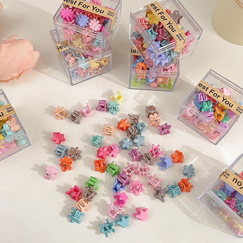 Hiasan Kepala grip Kecil Anak Makaron Warna mini Bunga Lucu princess head baby hair clip