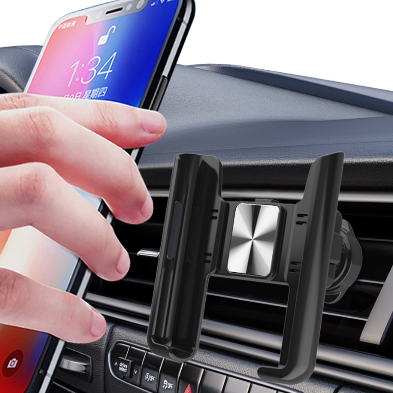 Klip Ventilasi Udara Mobil Adjustable Portable360° Rotatable Mobile Phone Holder Universal Otomotif GPS Stand Detachable Interior Kendaraan Bracket GPS Gravity Phone Holder