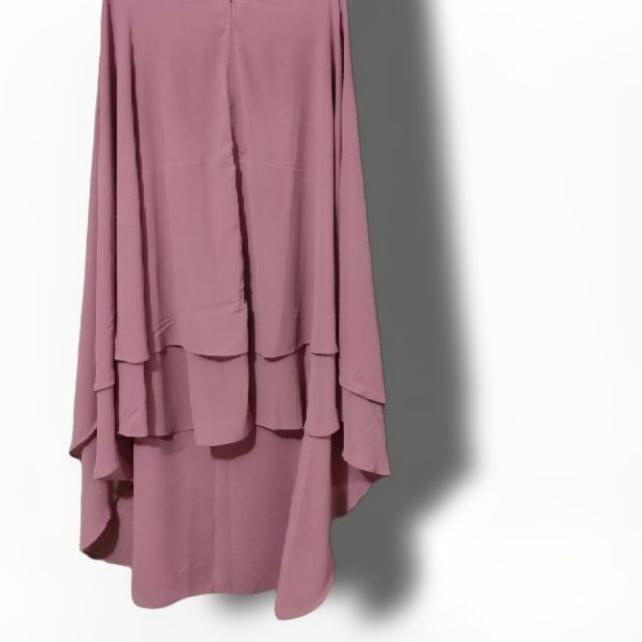 ♙ Jilbab Khimar Ceruti jumbo size XXL polos 2 layer ❈