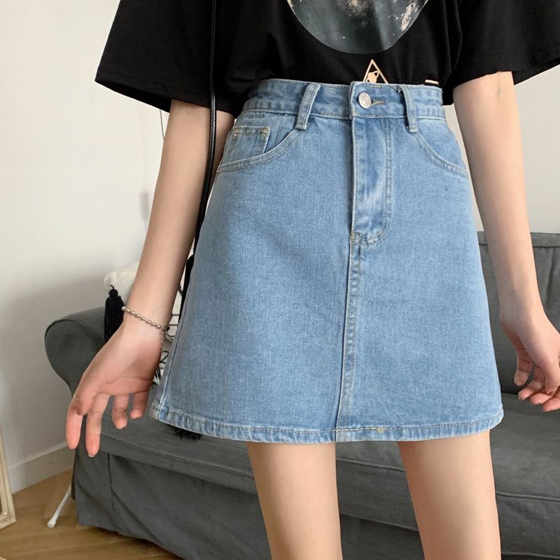 Kekinian Fashion Highwaist Jeans Rok Wanita