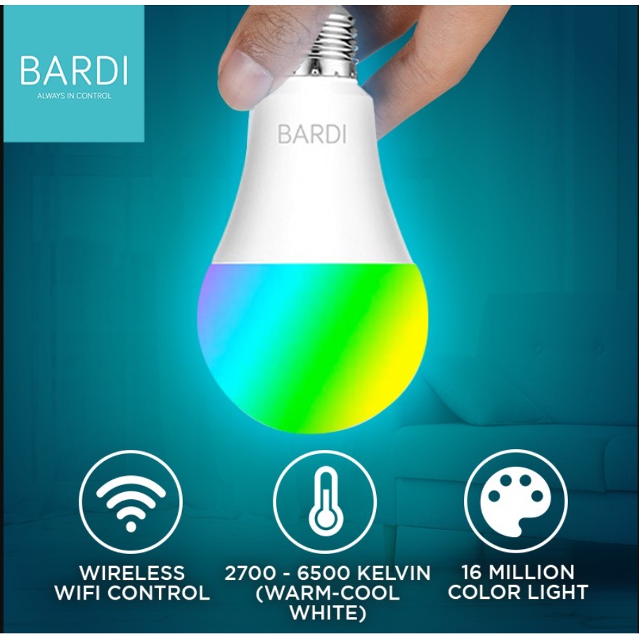 BARDI Smart Lamp LED Bulb RGB WW 9W WiFi Wireless IoT Home Automation