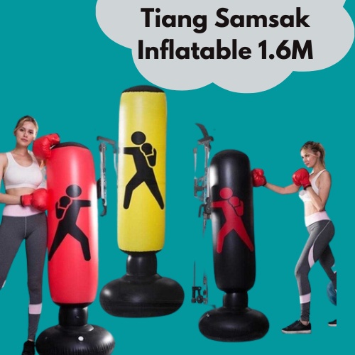 Vertical Punching Bag Tiang Samsak Beladiri Tinju Boxing Punch Target - Alat Olahraga Melatih Pukula