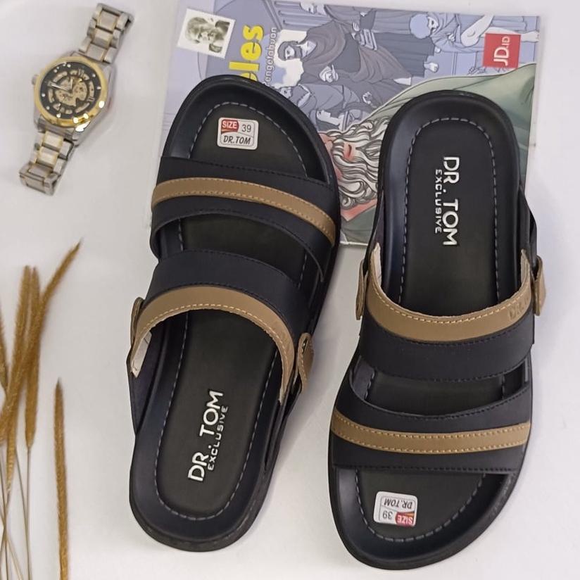 Tren Terbaru Sandal Pria Kulit Import Casual DR.TOM Kode Dr 01