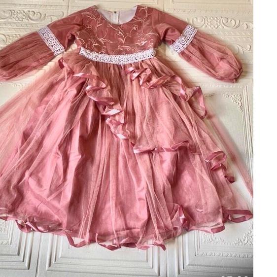 ✺ baju pesta muslim anak / baju pesta anak / gaun muslim renda ✤