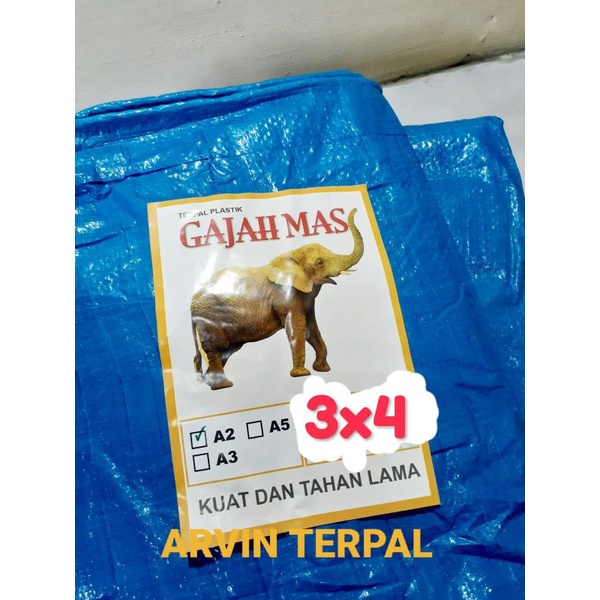 Terpal Tenda Cap Gajah 3x4 / Terpal Plastik / Terpal Biru / Terpal Murah / Terpal Tenda