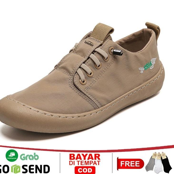 ✳ Leedoo Sepatu Casual Pria Slip On Shoes Kasual Santai MC102 ☃