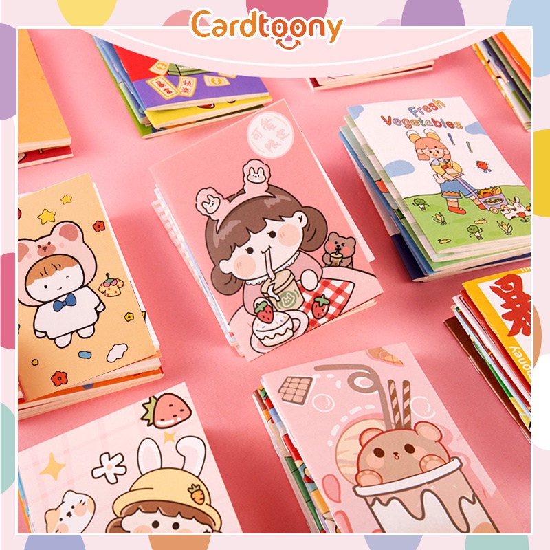 

Buku Tulis Mini Catatan Sekolah Lucu Kartun Imut Sapi Teddy Bear Rabbit Kitten Peach