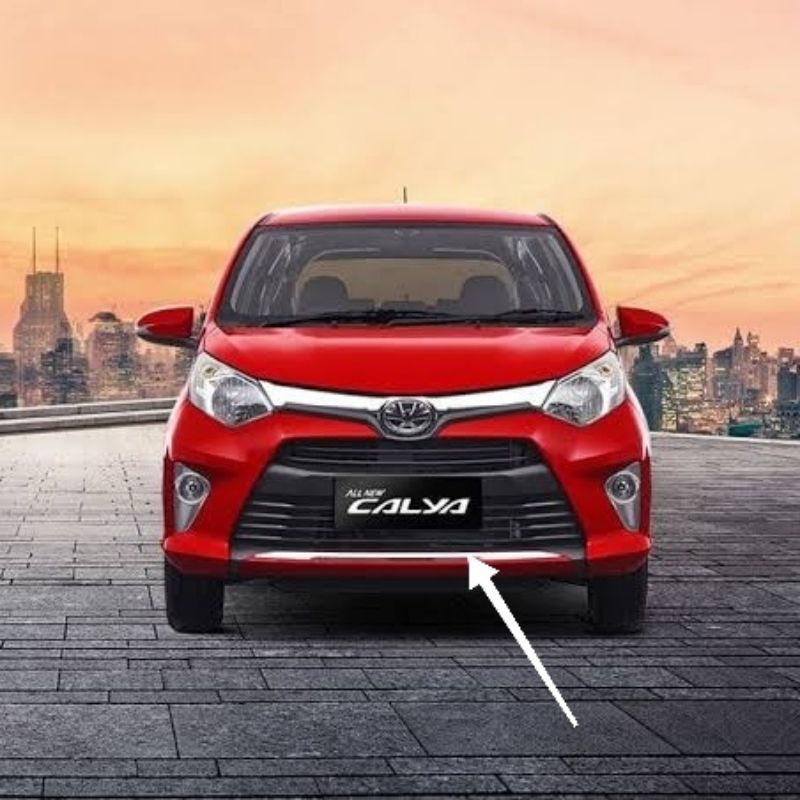 list chrome bemper depan calya list ornamen depan calya