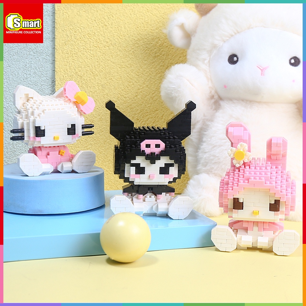 [IN Stock] Blok Bangunan Partikel Kecil Kuromi My Melody Hello Kitty Sanrio Rakitan Mainan Hadiah Anak Perempuan Seri Pop Doll DIY Dekorasi Puzzle