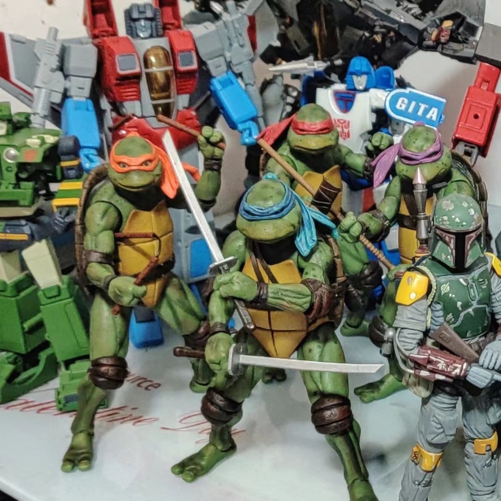 Neca Remaja Mutan Ninja Turtles Anime Action Figure Model Mainan Koleksi Figure Anak Laki-Laki Halloweens Natal Ulang Tahun Mainan