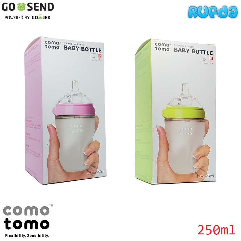 250ml Comotomo Baby Bottle, Botol Susu Mirip Payudara Ibu