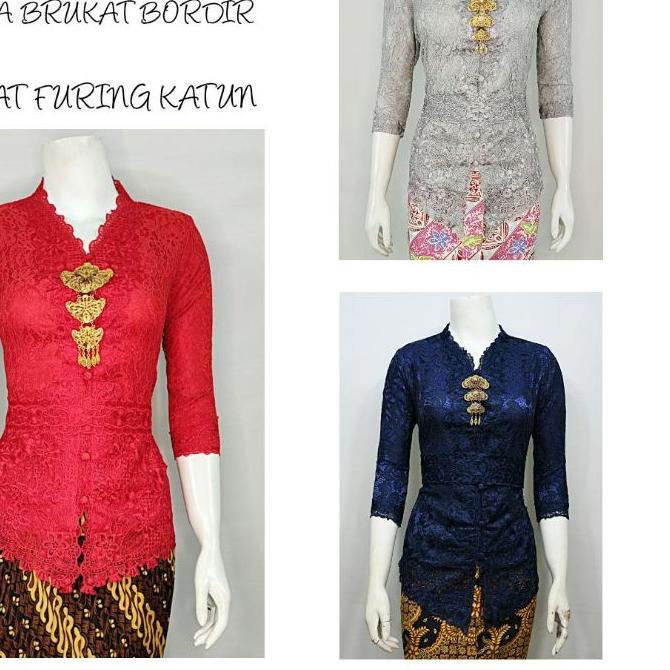 ♪ Indah KEBAYA BRUKAT BORDIR ENCIM MODERN LENGAN 7/8 Furing Katun KEBAYA WISUDA KEBAYA KATUN KEBAYA 
