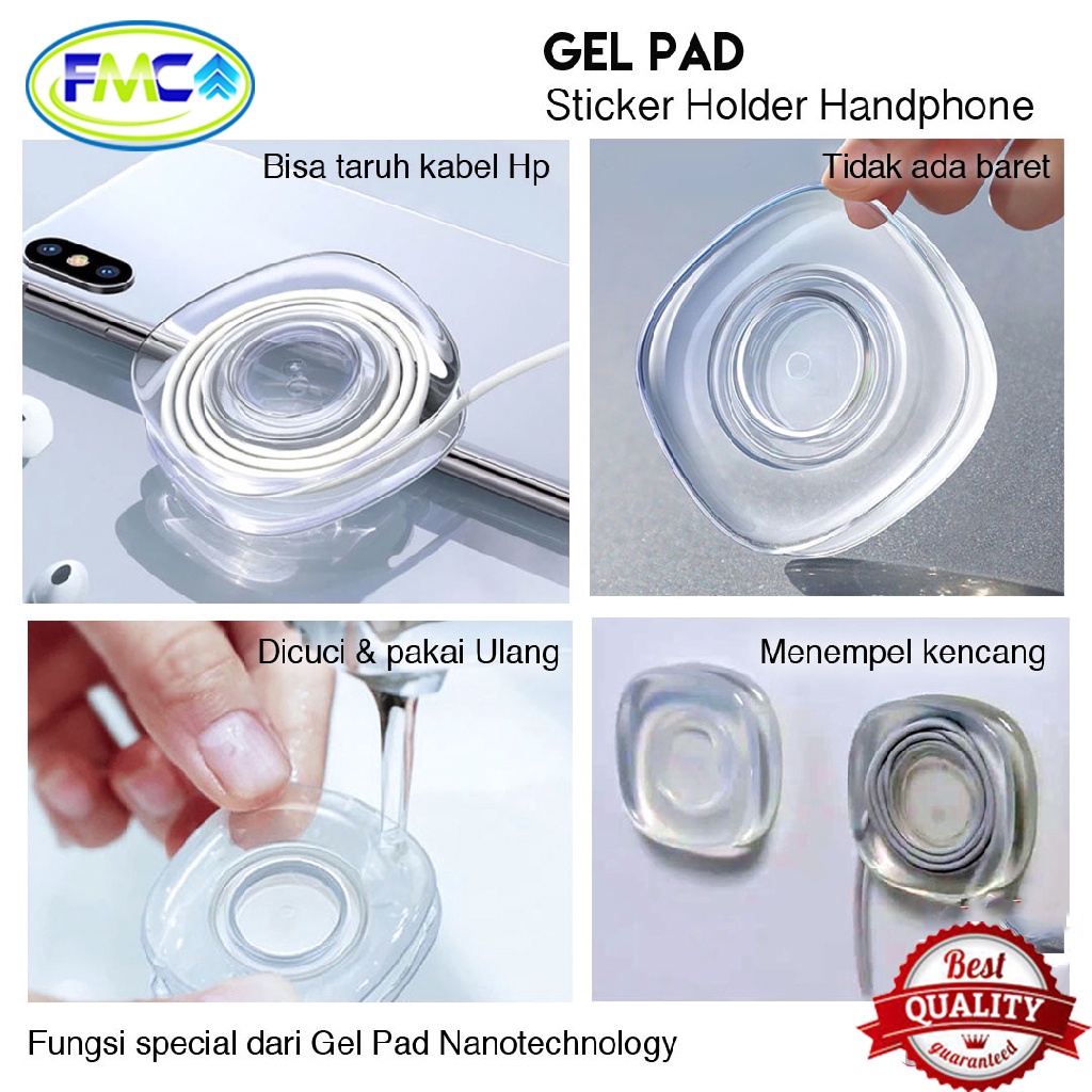 Gantungan Tempel HP Handsfree Headset Earphone Nano Magic Gel Pad Iphone Xiaomi Vivo Samsung dll