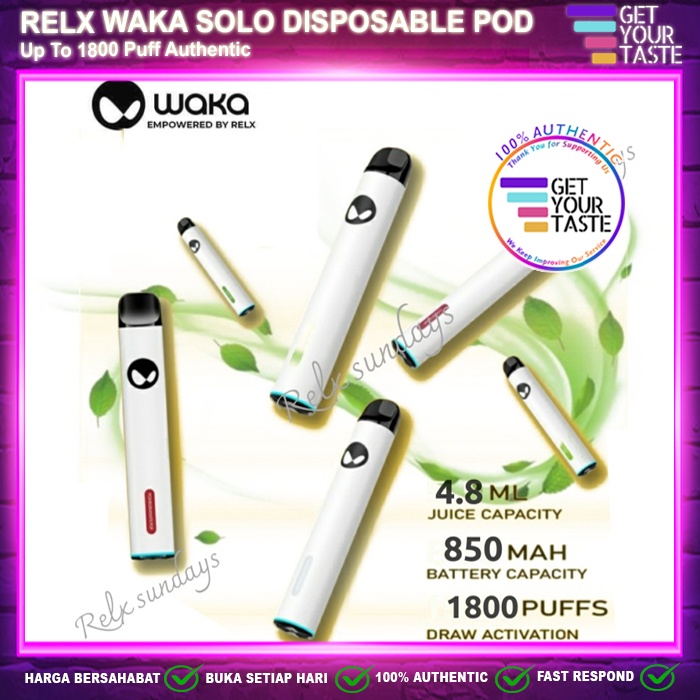 RELX Waka Solo Disposable Pod 1800 Puffs Authentic