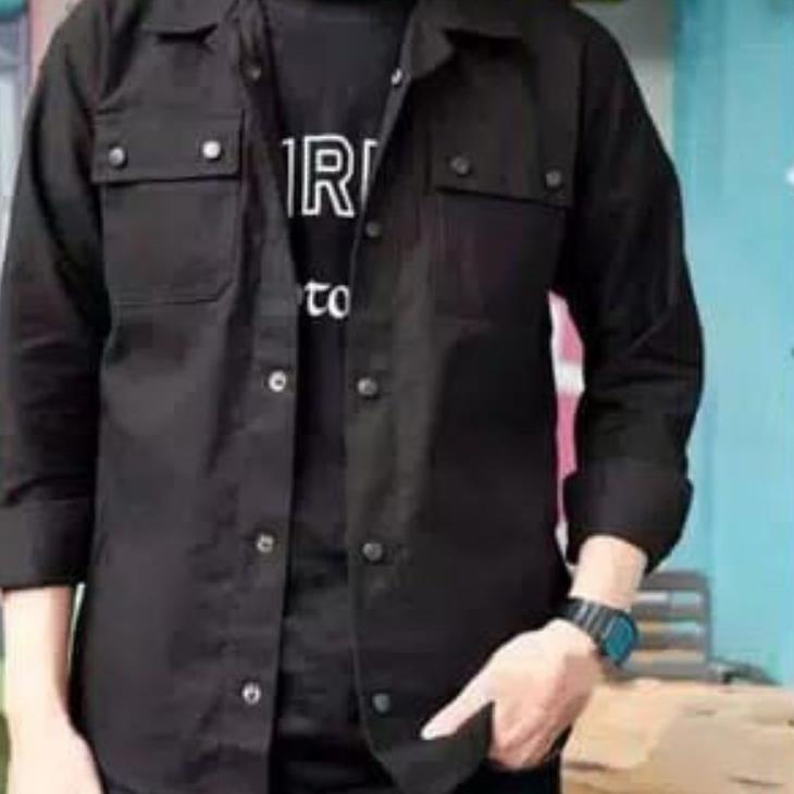 ♠ Semi Parka Limited Edition / Jaket Canvas Polos Hitam Limited Edition / Jaket Canvas Size M-L-XL ℮