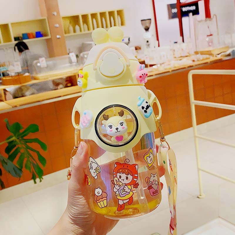 BOTOL MINUM ANAK / BABY KAPASITAS 700ML KARAKRTER LUCU BPA FREE-RUBAH CREM 1933