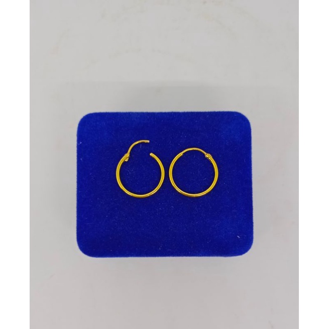 anting perak asli925 lapis mas model gipsi polos / anting ring polos/ anting perak dewasa dan anak