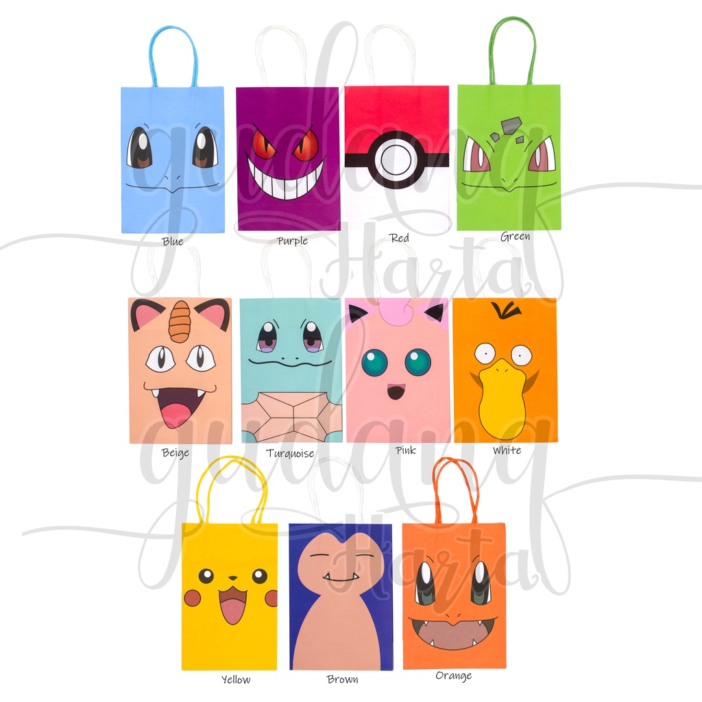 Paper Bag Pokemon Tas Kado Motif Kartun Jepang Monster Listrik Murmer Unik Lucu GH 507291