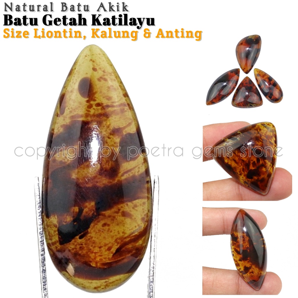 Natural Getah Katilayu Original Size liontin Kalung &amp; Anting