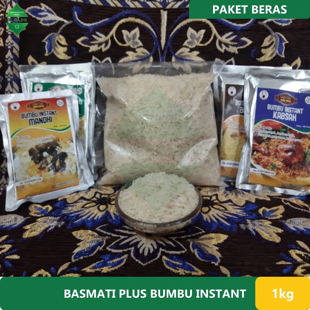 

New Produk PAKET BERAS BASMATI 1KG PLUS BUMBU INSTANT FREE KISMIS