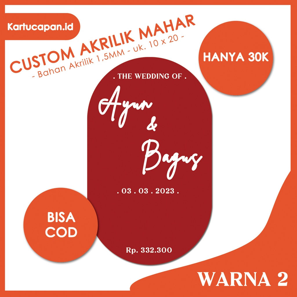 CUSTOM KAPSUL WARNA AKRILIK BENTUK DEKORASI MAHAR CUSTOM / CUSTOM AKRILIK MAHAR