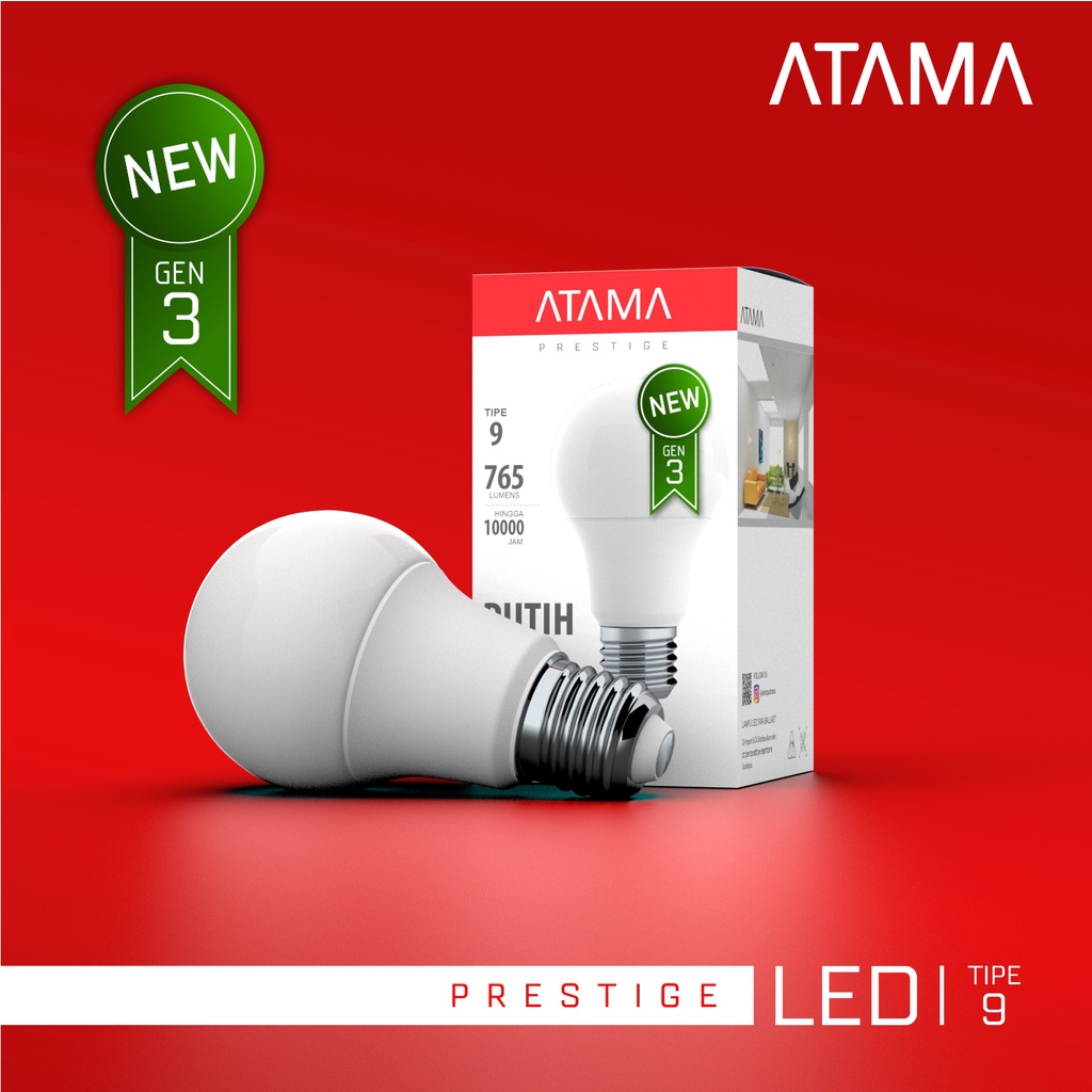 Lampu LED BULB ATAMA PRESTIGE Tipe 9 GEN 3 (NEW) Putih
