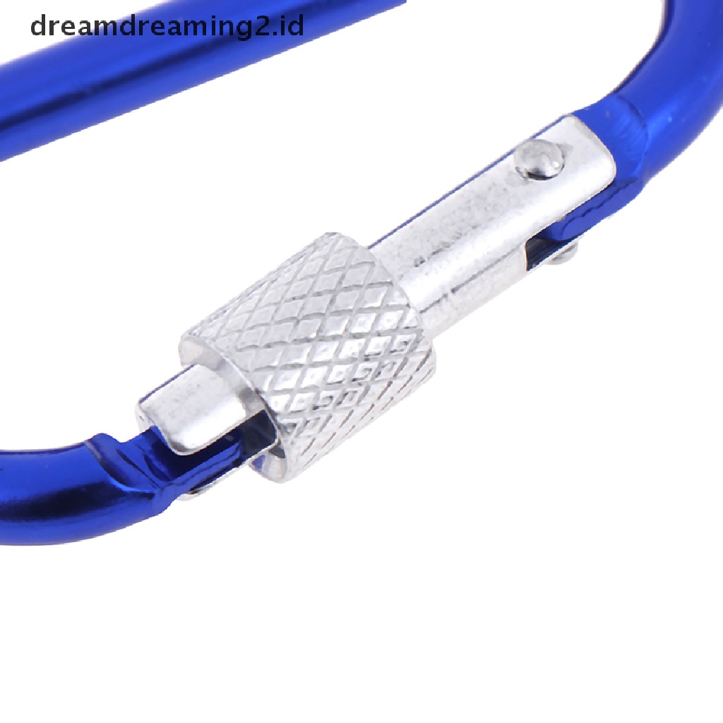 (dream) 2pcs Random Aluminium Carabiner D-Ring Gantungan Kunci Klip Luar Kait Gesper.