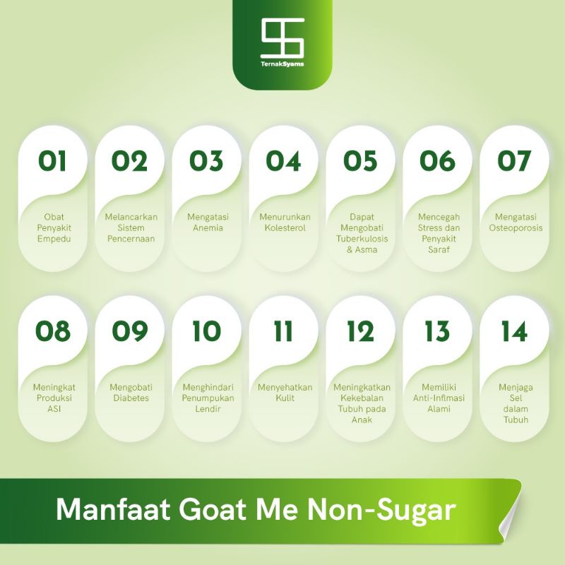 Goat me non sugar bubuk ternak syams 250 gram 10 sachet