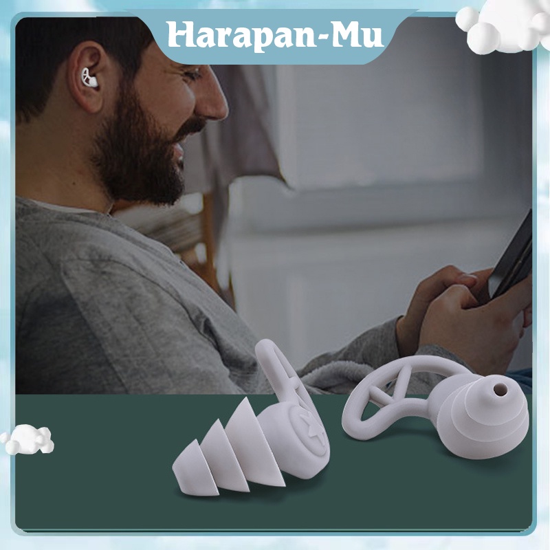 3 Layers Earplugs Tidur Peredam Suara Nyamanear Plug Peredam Suara Silicone Earplugs Noise Reduction Sleeping Earplugs