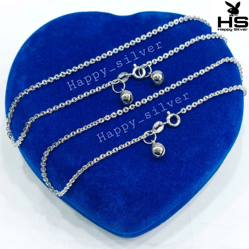 GELANG KAKI PERAK ASLI SILVER 925 LAPIS EMAS - MODEL RANTE NORI UKIR+ KERINCING - PERHIASAN PERAK - 