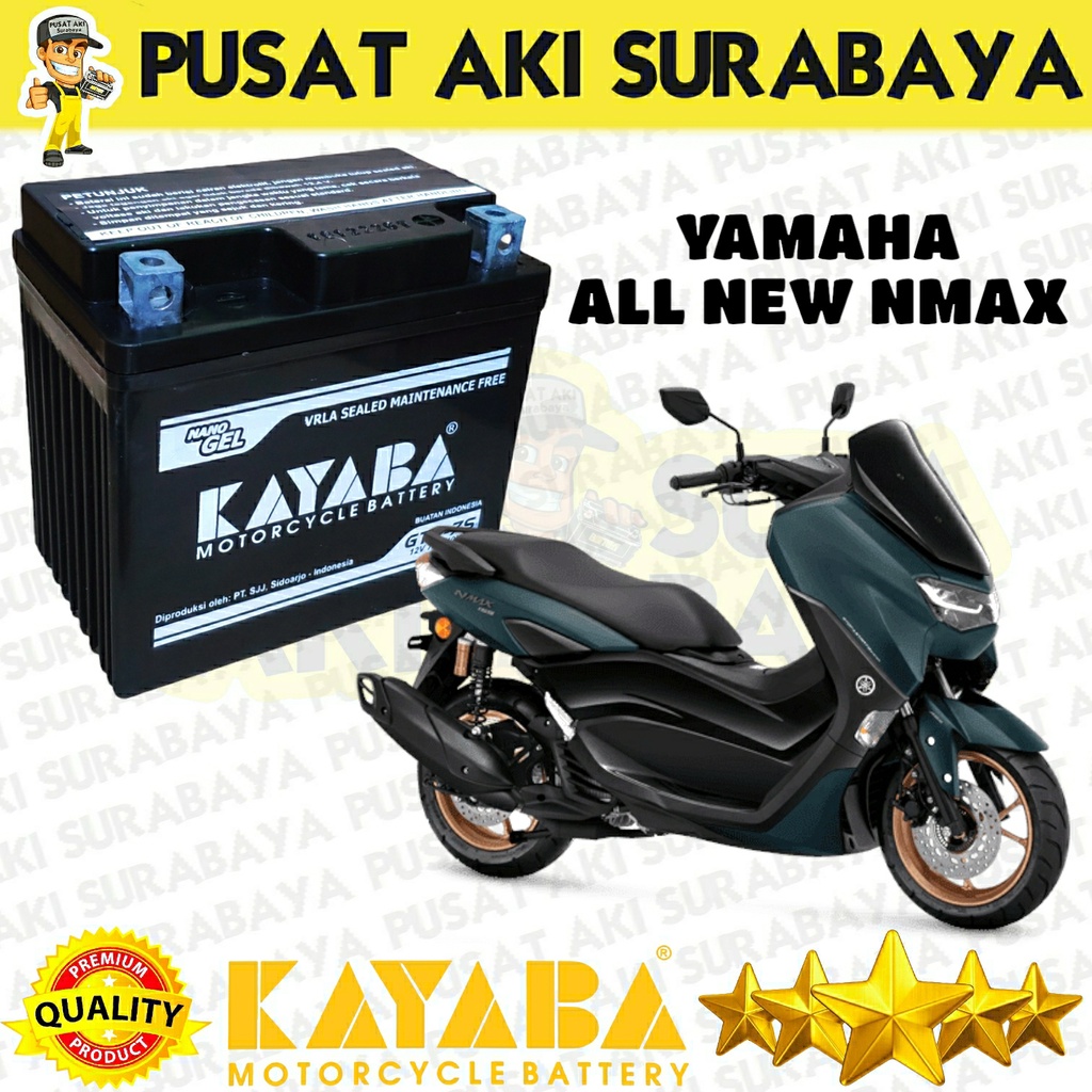 AKI GEL NEW NMAX 155 KAYABA GTZ7S 7AH ACCU HONDA SUZUKI YAMAHA YTZ6V MTZ6S GTZ6V