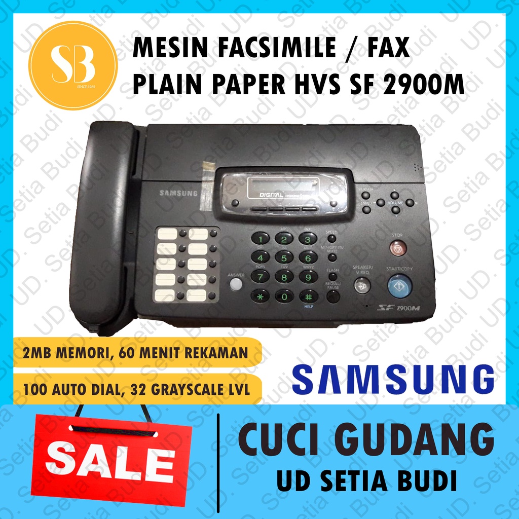 Mesin Facsimile Kertas HVS / Plain Paper Fax Samsung SF-2900 Baru Gres