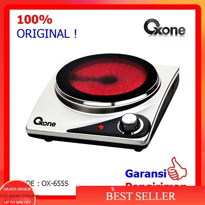 Kompor Listrik 1 Tungku Oxone Stainless OX 655 bisa untuk semua jenis panci kaca keramik hemat elega