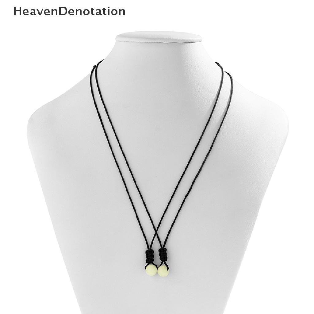 [HeavenDenotation] Goth Sederhana Lapisan Ganda Noctilucent Batu Liontin Tali Hitam Rantai Kalung Untuk Wanita Handmade Adjustable Choker Leher Perhiasan HDV