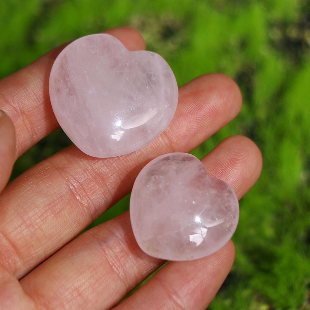 [Elegan] Jantung Batu Kristal Mineral Penyembuhan Labradorite Anting Meditasi Terapi Kerajinan Kalung Aksesoris Penyembuhan Tongkat Dekorasi Rose Quartz