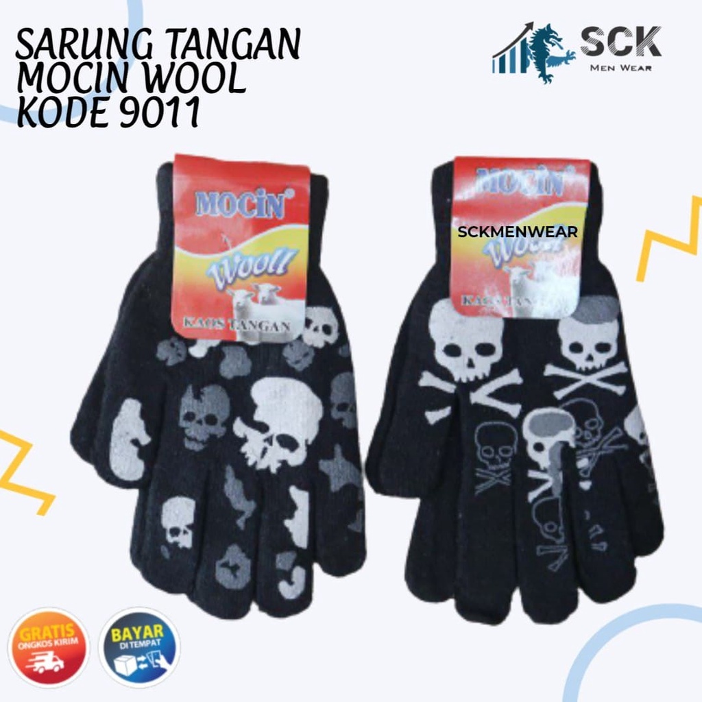 Sarung Tangan MOCIN 9011 Gelap Hitam / Sarung Tangan Motor Dewasa Kombinasi Motif MOCIN 9011 / Perlengkapan Otomotif - sckmenwear GROSIR