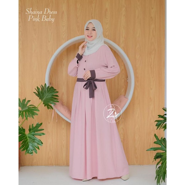 shaina dress gamis itycrepe premium By Zr terbaru