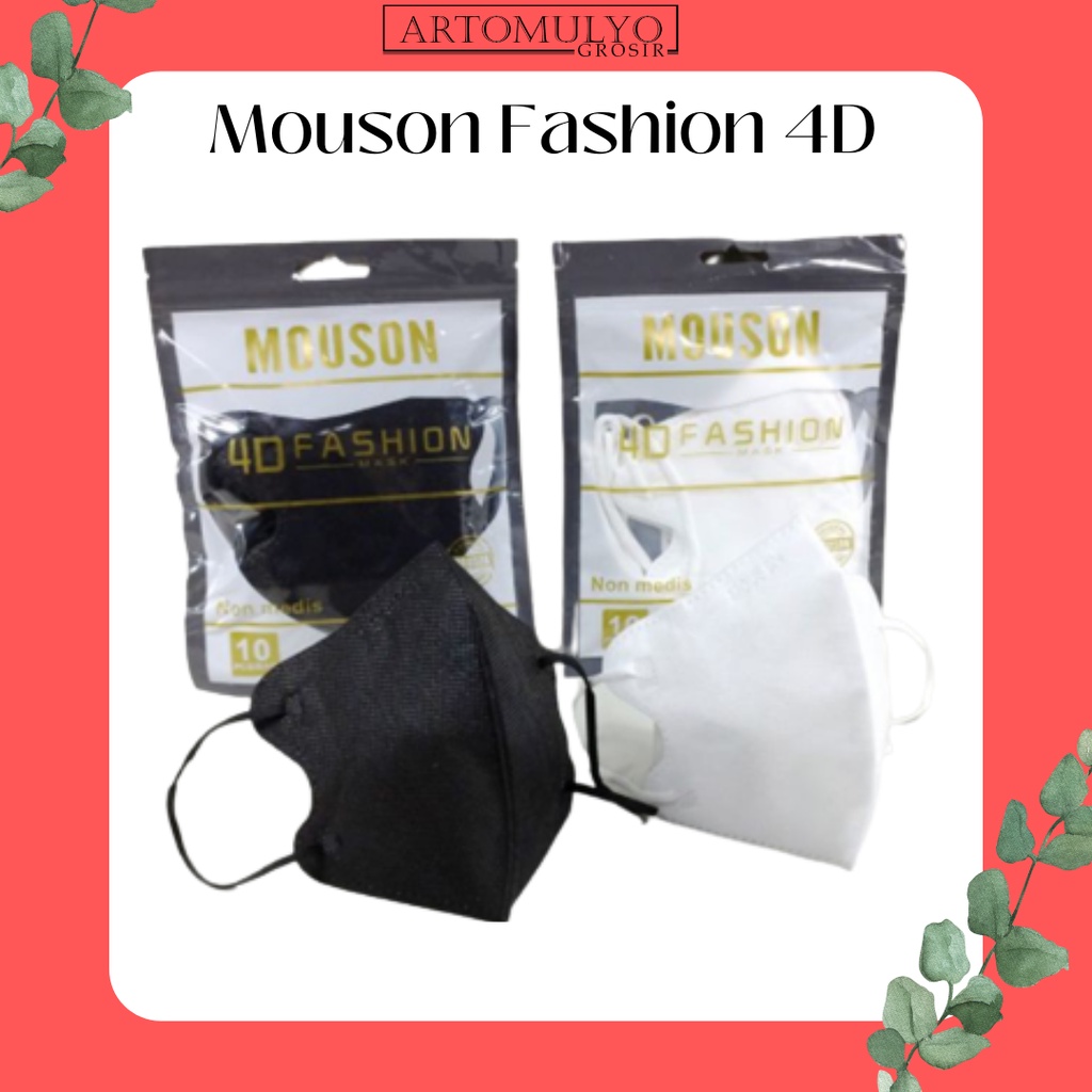 Masker Mouson Murah Fashion Facemask Duckbill 3D Embos Orlee Careion 3 Ply 3Ply Earloop Kemenkes isi 10 pcs Putih Hitam Abu  White Black Grey ORLIIN