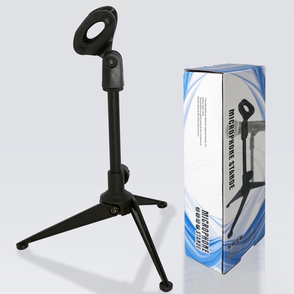 Stand Holder Microphone Table Meja Youtuber Podcast Universal Mic Dudukan Kaki Tiga Mini Stand Noise Penyangga Mikrofon Podium L7 F5 Adjustable Bisa Di Atur Tinggi Pendek - DH 403
