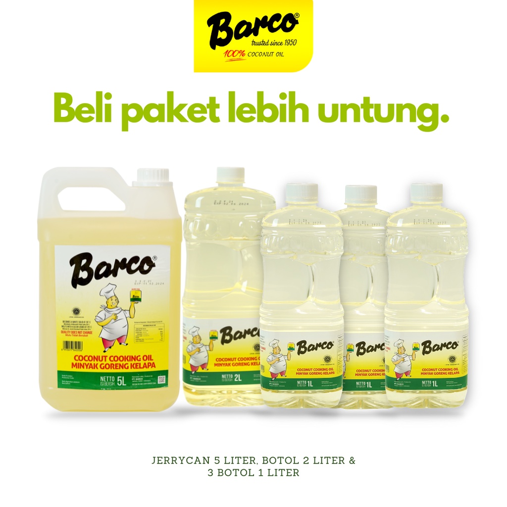 

Paket Minyak Goreng Kelapa Botol 1 liter (3pcs) + Botol 2ltr + Jerrycan 5ltr