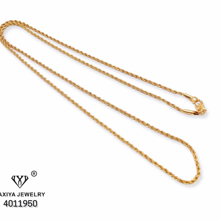 Langsung Ambil Yaxiya Kalung Tambang Perhiasan Imitasi Lapis Emas Aksesoris 18K 496