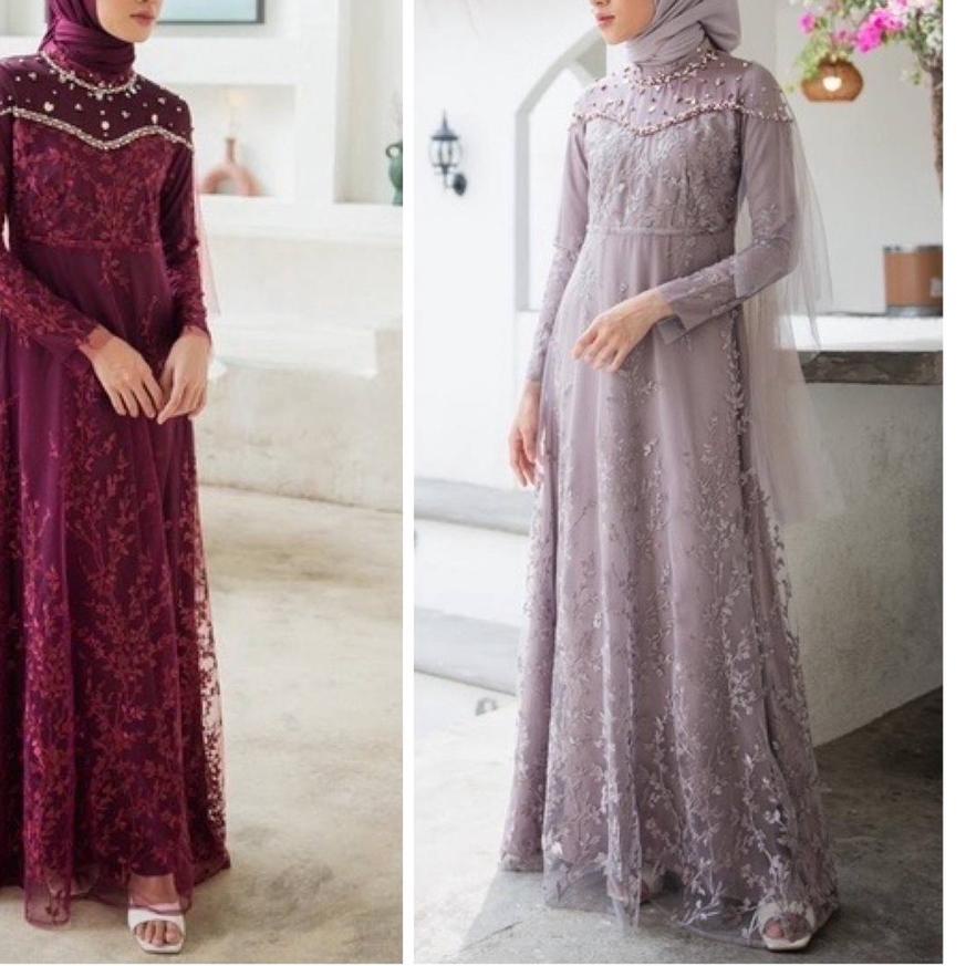 [ COD ] GAMIS BRUKAT BROKAT WANITA GAMIS PESTA LEBARAN KONDANGAN GAMIS MUSLIMAH2023 - Terjangkau
